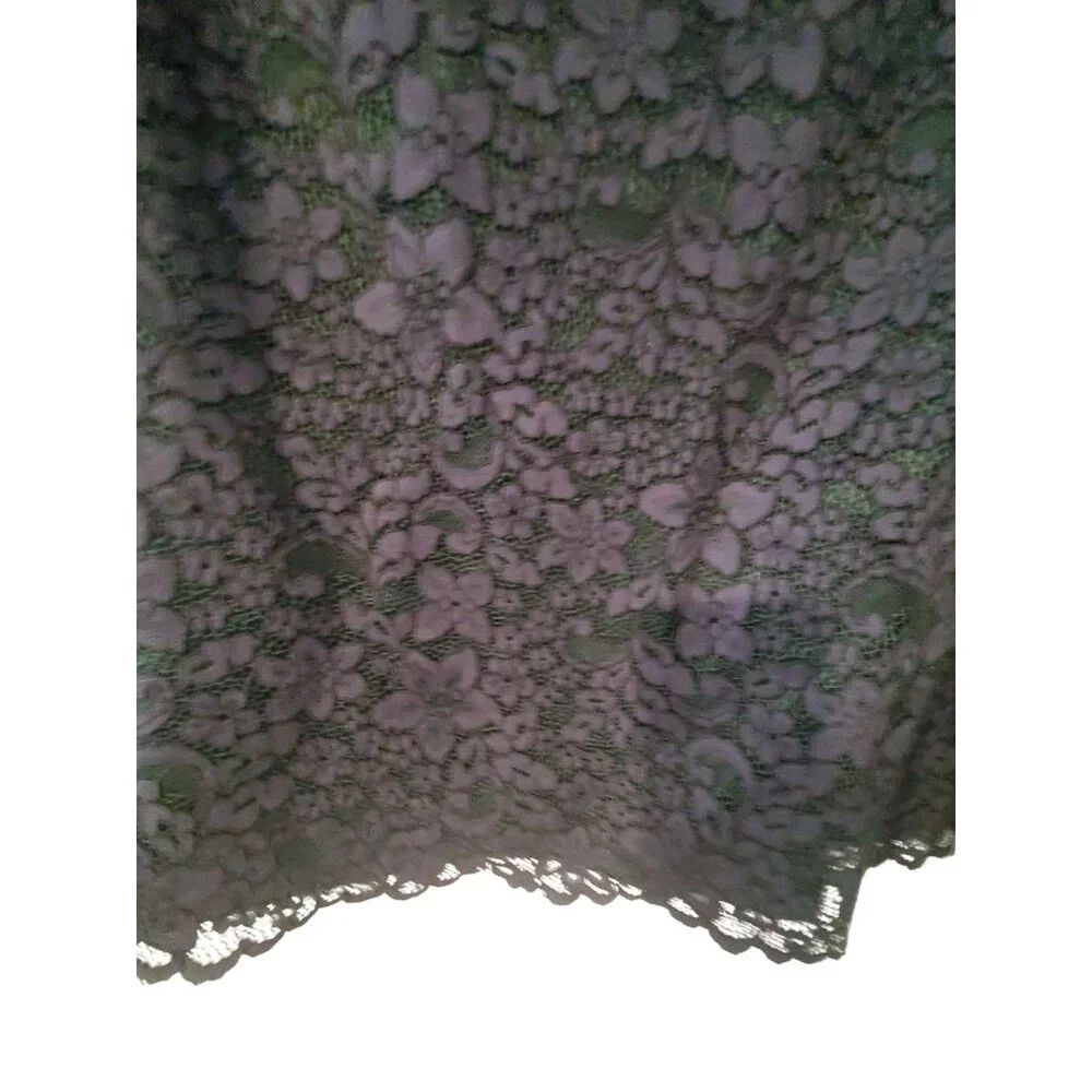 Tory Burch 2 piece set womens 10 lace overlay skirt top green navy